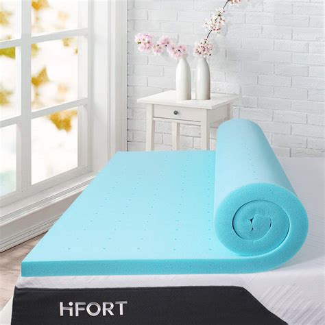 Amazon.com: HIFORT Full Size Memory Foam Mattress Pad, Cooling Gel ...