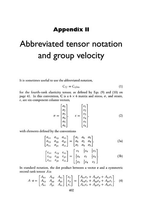 Abbreviated tensor notation and group velocity (Appendix II) - Imaging ...