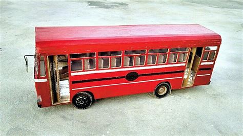 How To Make RC Lanka Ashok Leyland Miniature Bus From Cardboard | Ashok Leyland Viking Bus ...