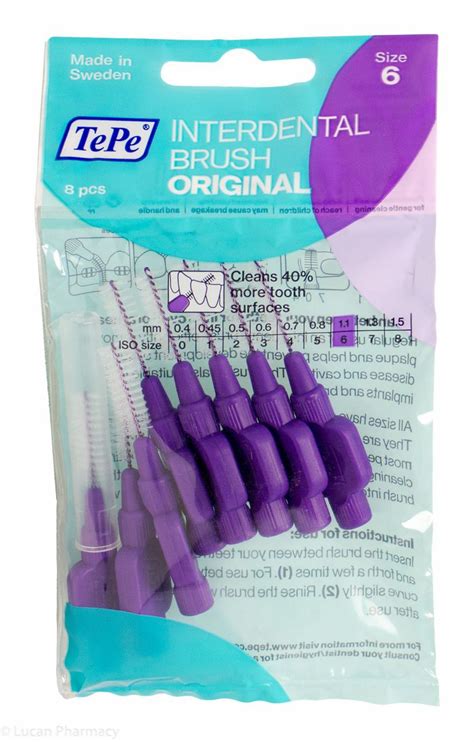 TePe® Interdental Brushes 1.1mm ISO Size 6 - 8 Pieces - Lucan Village Pharmacy