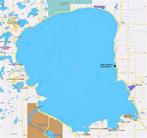 Mille Lacs Lake Map | Fishing Resort Mille Lacs Lake | Nitti's Hunters ...