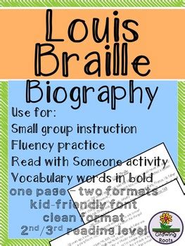 Louis Braille Biography by GrowingRoots | Teachers Pay Teachers