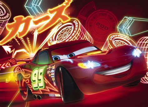 Cars Neon Photo Wallpaper Wall Mural Disney Pixar For Kids Cars2 254X184Cm Wallpaper Cars ...