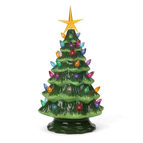 Ceramic Christmas Tree - Tabletop Christmas Tree with Lights - (11.5 ...