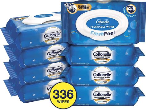 Cottonelle FreshFeel Flushable Wet Wipes for Adults, Alcohol Free, 336 ...