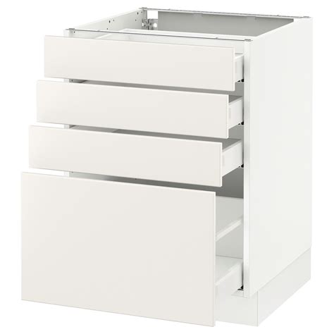 SEKTION base cabinet with 4 drawers, white Maximera/Veddinge white, 24x24x30" - IKEA