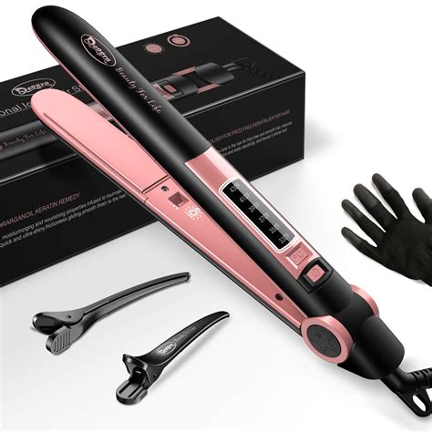 Deogra Ionic Flat Iron 1 inch, Ceramic Hair Straightener with Keratin ...