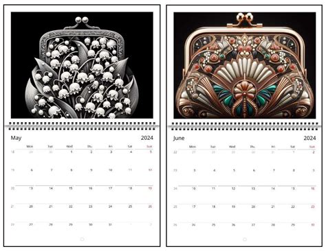 Wall Calendar Art Deco Inspired Stylized Art 8.5 X 11 - Etsy