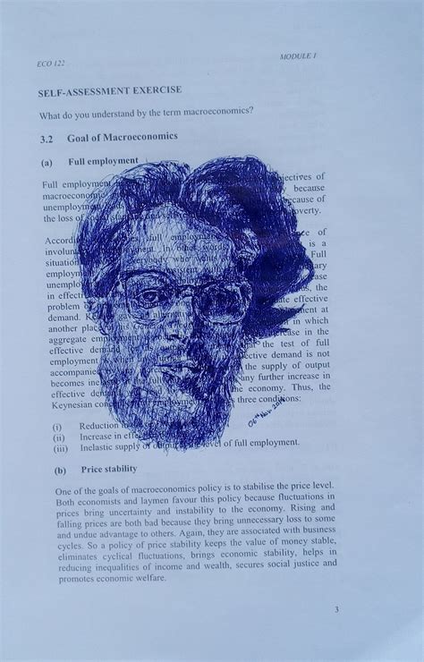 Ballpoint Pen Drawing Of A Head, Drawing by Affordable Art | Artmajeur