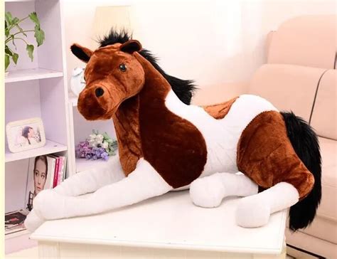 large handsome horse long 125m horse plush toy stuffed prone horse doll ...