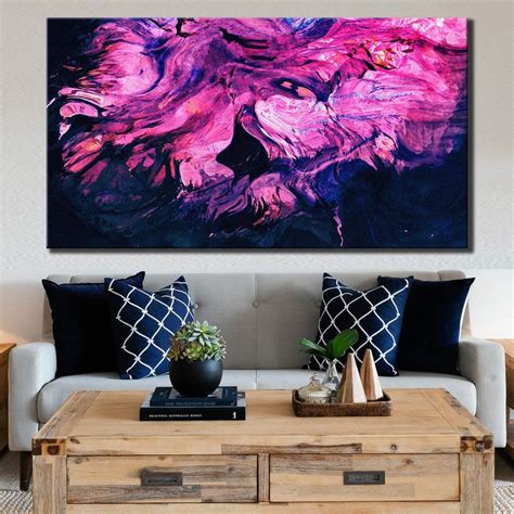 Wonderful Extra Large Framed canvas Wall Art, Abstract Pink Gold Waves | Modern art styles ...