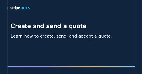 Create and send a quote | Stripe Documentation