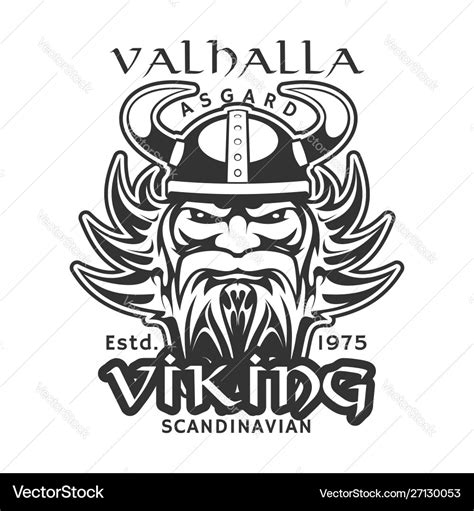 Valhalla asgard viking warrior t-shirt print Vector Image