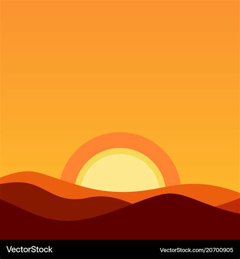 Cartoon desert landscape at sunset Royalty Free Vector Image