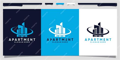 Premium Vector | Modern apartment building logo design with creative unique concept premium vector