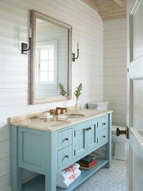 white wood paneling bathroom soft blue small rustic bathroom vanity with wooden rectangular ...