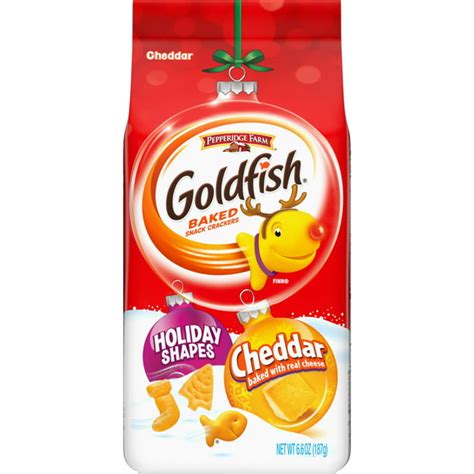 Pepperidge Farm Goldfish Holiday Shapes Cheddar Crackers, 6.6 oz. Bag - Walmart.com - Walmart.com