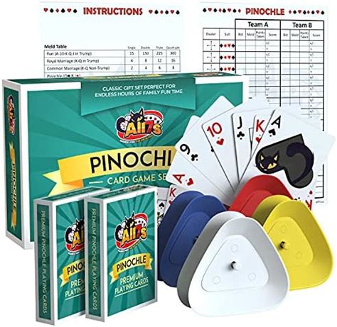 Pinochle Playing Cards Gift Set with Double Deck of Pinochle Cards with ...