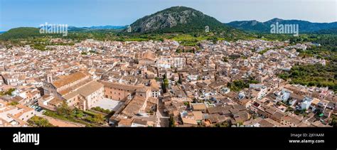 Aerial view of Pollenca, Mallorca, Spain Stock Photo - Alamy