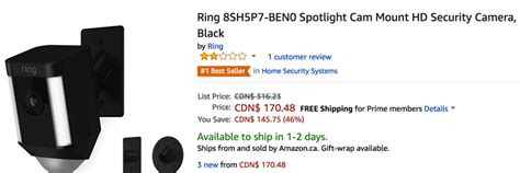 Ring Spotlight Cam Mount HD Security Camera on Sale for 46% Off on ...