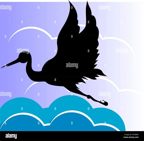 silhouette of swan flying Stock Photo - Alamy