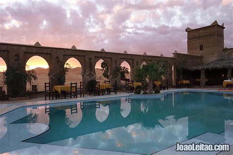 Morocco hotel with incredible swimming pool in Sahara Desert