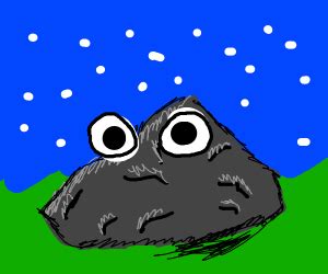 Rock with googly eyes with googly eyes - Drawception