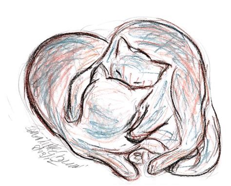 Daily Sketch: Kissing Cats | www.thecreativecat.net | Cats illustration, Cat tattoo, Cat sketch