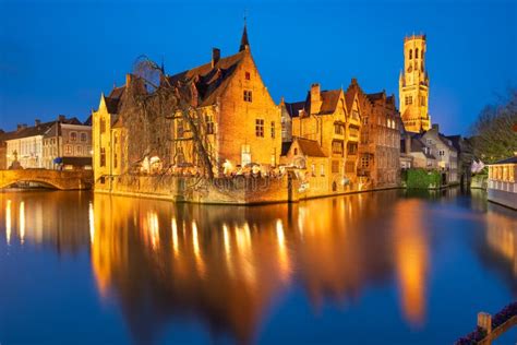 Bruges, Belgium Night Scene Stock Image - Image of dusk, europe: 180793679