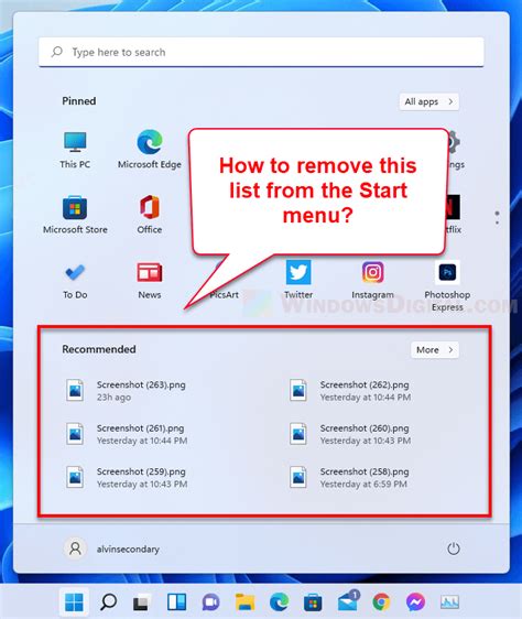 How To Remove Start Menu Recommended Section Content On Windows 11 ...