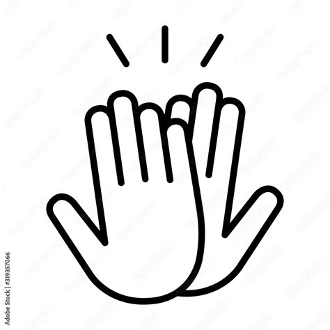 High five or high 5 hand gesture line art vector icon for apps and websites Stock Vector | Adobe ...