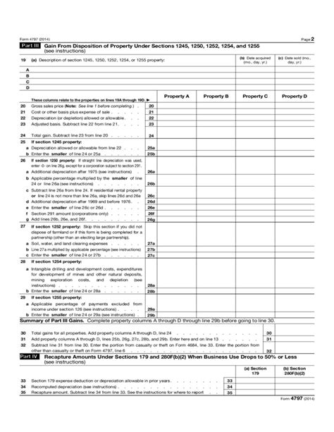 Form 4797 - Sales of Business Property (2014) Free Download