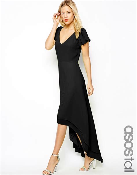 Lyst - Asos High Low Hem Maxi Dress in Black