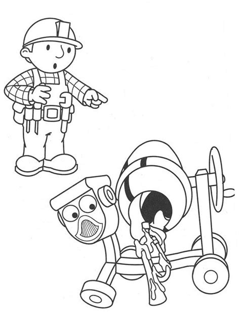 Bob the builder watches Dizzy Coloring Page - Funny Coloring Pages