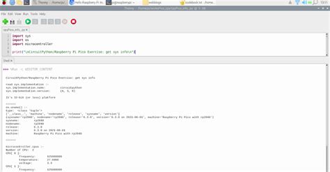 Hello Raspberry Pi: CircuitPython/Raspberry Pi Pico Exercise: get sys info