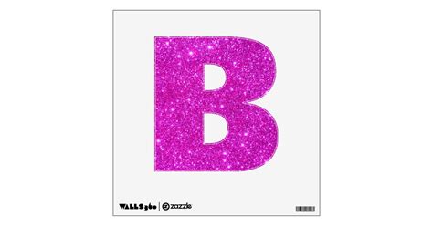 Pink Glitter Sparkle Wall Decal Alphabet B | Zazzle