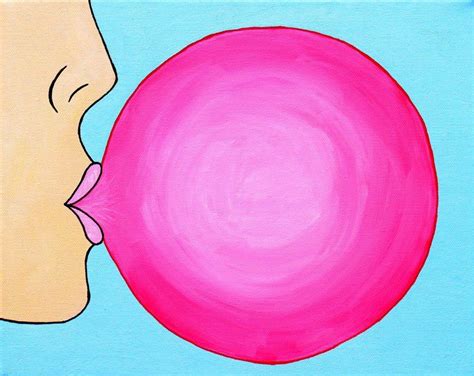 "Pop! Large Bubble Gum Bubble Pop Art Painting On Canvas" by Ian Viggars. Acrylic painting on ...