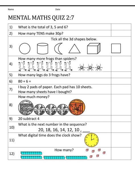 Year 7 Maths Worksheets | Educative Printable