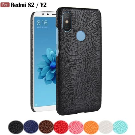 JFVNSUN For Redmi S2 / Y2 Case SLIM Crocodile Leather Skin Plastic Hard Protective Case for ...