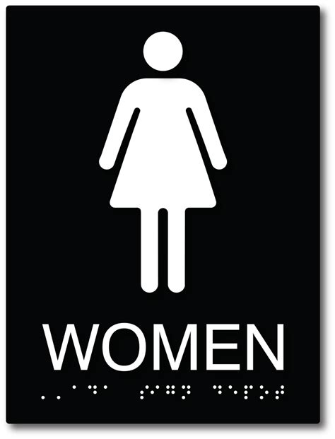 Women's Restroom Signs with Tactile Text and Grade 2 Braille – ADA Sign Depot