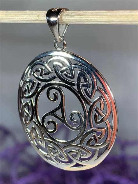 Triple Spiral Necklace, Celtic Jewelry, Irish Jewelry, Celtic Spiral Pendant, Norse Jewelry ...