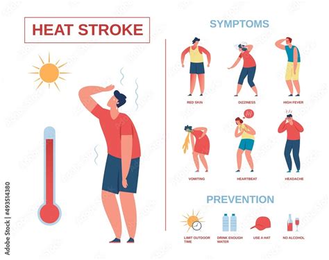 Heatstroke infographic poster, heat stroke symptoms and prevention ...