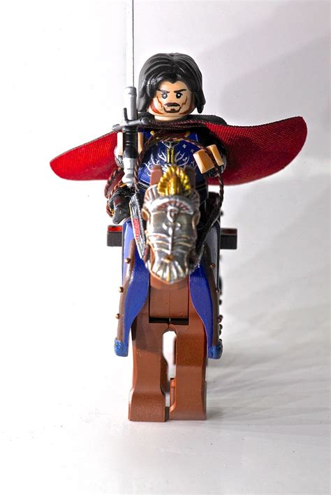 Custom made Lego Aragorn minifigure ( Final Battle attire ) & armored Horse - a photo on Flickriver