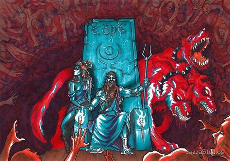 Oversaturated Underworld - Hades, Persephone and Cerberus Poster by JazzaStudios | Persephone ...