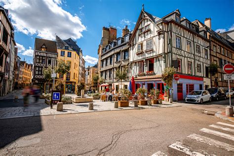 Street View In Rouen Old Town France Stock Photo - Download Image Now ...