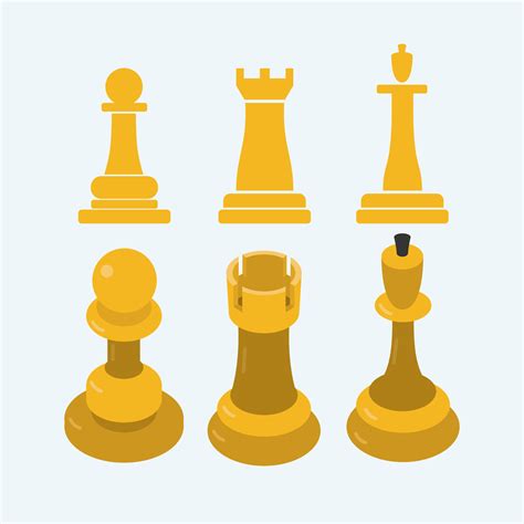 Chess Piece 2d and 3d Icon Set 696214 Vector Art at Vecteezy