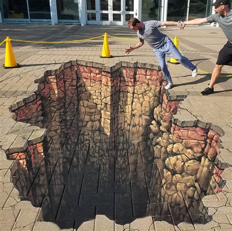 My friend and I painted a giant hole in the ground Illusion this week ...