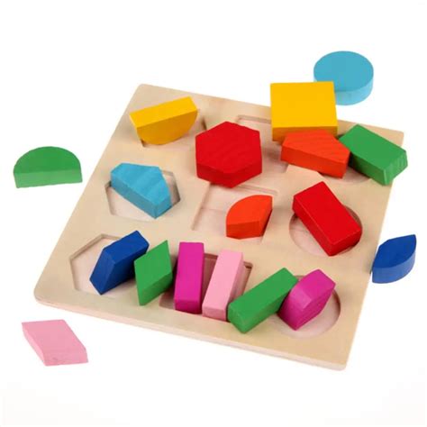 Aliexpress.com : Buy Baby Kids 3D Wooden Puzzle Toy Colorful Geometric ...