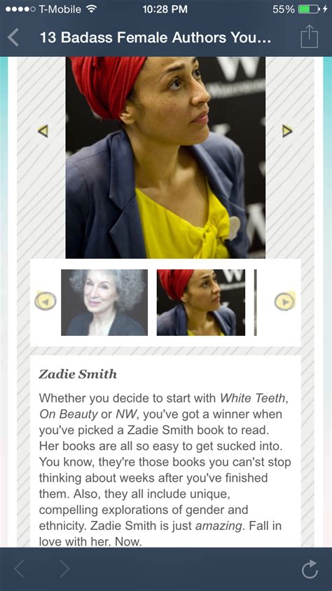 Zadie Smith | Zadie smith books, Zadie smith, Her book