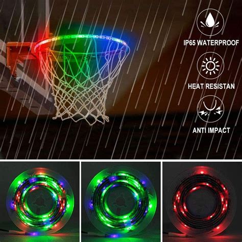 Lighted Basketball Hoop Up Rim Kit Outdoor, Solar Basketball Hoop ...